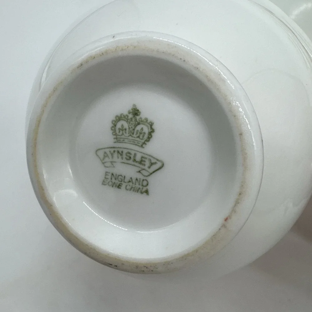 Vintage Aynsley Bone China Tea Cup & Saucer Salmon And Gold